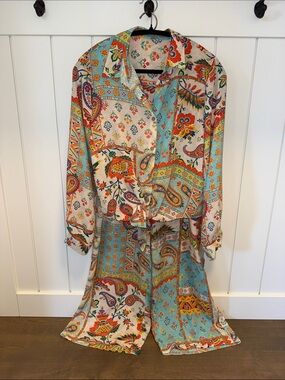 Boho Patchwork Print Two-Piece Set